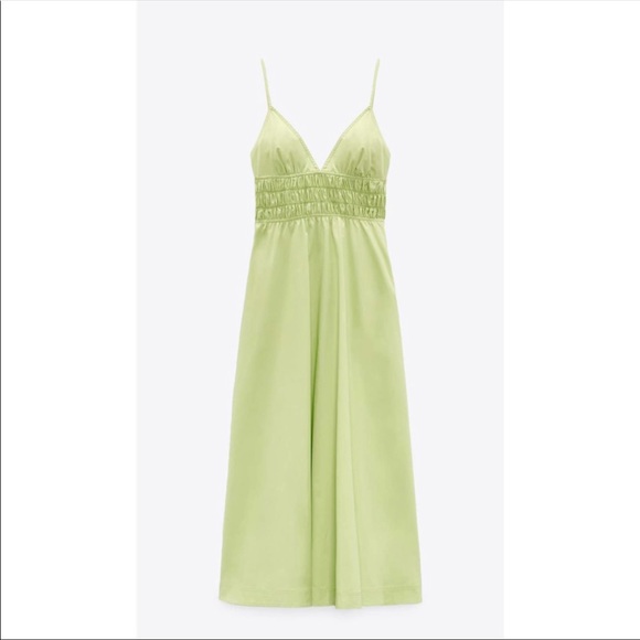 Zara Poplin Apple Green Dress - Picture 7 of 9